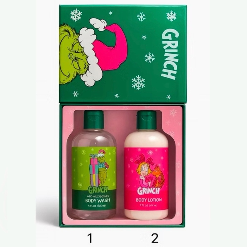 Grinch Vanilla Bean Body Wash and body lotion gift set new in box
